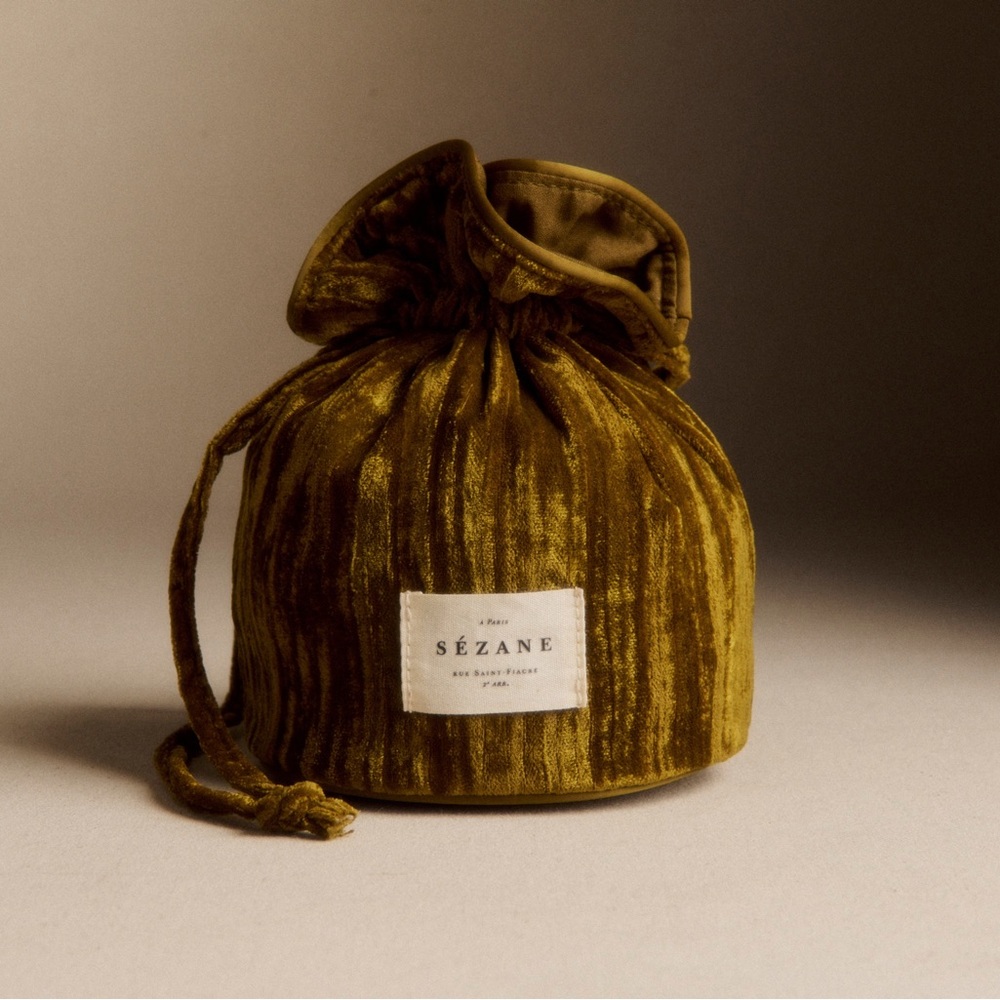 Sézane Velvet Drawstring Bag
